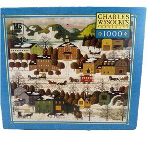 Wysocki Puzzle Blossom River Junction 1000 Piece Jigsaw Hasbro 22 X 25 Vintage